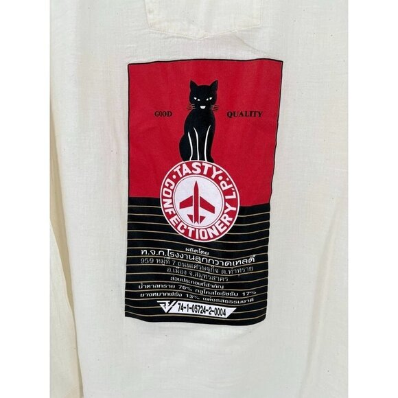 Kakeenanag Made in Thailand Lightweight Tunic Black Cat Size Large Long Sleeve - Picture 3 of 8